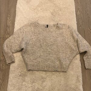 Express Cozy GrayTan marbled Women's Sweater